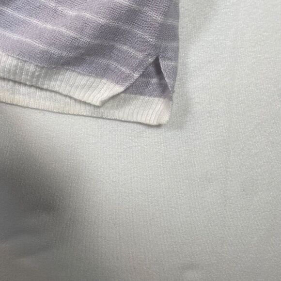 Gentle Fawn Lilac & White Striped Linen-Blend Henley Top – Size L - Picture 7 of 10